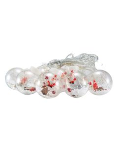 Set 10 palline natalizie luce fredda con led luminosi cavo 3 mt