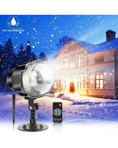 Proiettore luci natalizie per nevicate, luci paesaggistiche a LED per interni ed esterni con faretto dinamico per effetto neve con telecomando per la festa di Natale