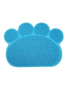Tappetino antiscivolo animali igienico lettiera cane gatti 60 x 45 forma zampa Blu
