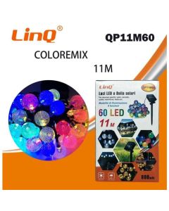 LinQ Luci solari Natalizie a bolla led 11 m 60 LED bianco caldo