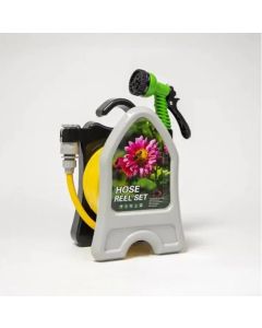 Kit di Giardinaggio con Tubo Rinforzato e Pistola di Irrigazione – 10m con Carrello di Stoccaggio