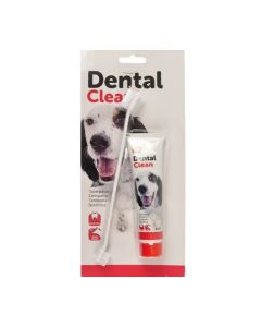 Set Dental Clean per igiene orale di cani e gatti spazzolino doppio e dentifricio animali domestici