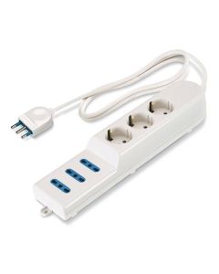 Multipresa 3+3 Con Cavo E Interruttore Luminoso 160.231/c