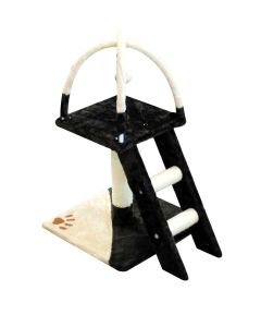Albero tiragraffi per gatti con scala e palline in legno sisal 40x40x70cm