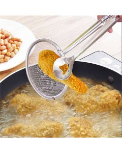 Colino frittura multiuso schiumarola mestolo per frittura con pinza 