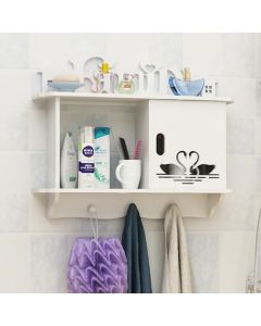 Mobiletto con porte disegnate per bagno con porta asciugamano