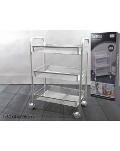 Carrello portaoggetti da cucina in metallo a 3 livelli carrello per frutta verdura carrello per cassetti ruote per mobili scaffale organizzatore scaffale a 3 strati