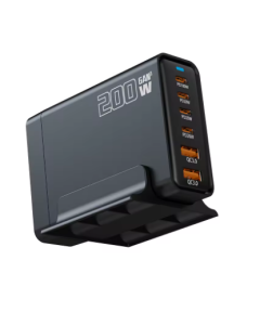  Caricabatterie USB-C 200W – Stazione di Ricarica Rapida GaN a 6 Porte