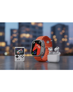 Bundle 3 in 1: Smartwatch M5 Ultra + Auricolari Wireless TWS + Mini Console di Gioco Portatile