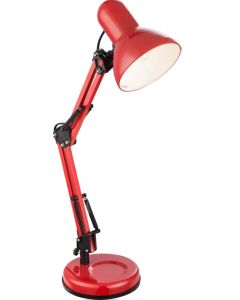 Lampada da tavolo in metallo rosso con attacco E27