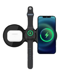 Caricatore Wireless 3 in 1 Andowl Q-WX700 – Stazione di Ricarica Rapida 20W per Smartphone, Smartwatch e Auricolari
