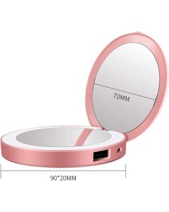 Specchio per Il Trucco Compatto con Luce a LED