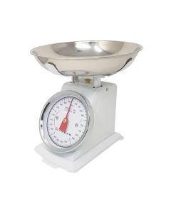 Bilancia meccanica da cucina analogica pesa alimenti 5kg con funzione tara vassoio in acciaio
