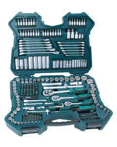 Set di chiavi a bussola Eizen Kraft da 215 pezzi con finitura in acciaio cromato - vanadio acciaio speciale Germany