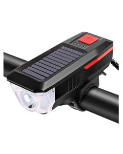 Luce Solare per Bici con Clacson da 120 dB - LED Potente, Ricarica Solare e USB, Impermeabile