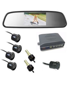 Kit Sensori Di Parcheggio Monitor Specchietto Telecamera Retromarcia Incasso