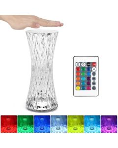 Lampada da tavolo in cristallo a led diamantata con 16 colori ricaricabile touch
