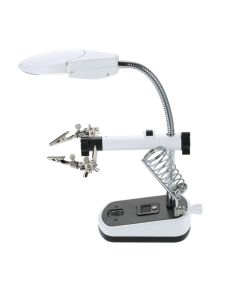 Lampada Led Con Pinze E Lente Di Ingrandimento 90mm Lavori Manuali