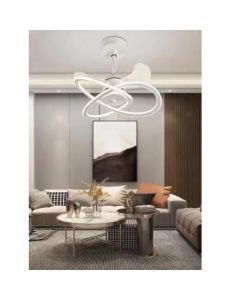 Lampadario Moderno Led Ad Intreccio Con Ventilatore A Soffitto Dimmerabile 60005