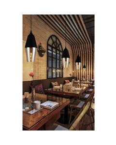 Lampadario Soffitto Vetro Ambrato Lampada a Sospensione Design Moderno Industriale E27 Pendente A36-05