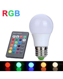 Lampadina lampada led 5w wat rgb con telecomando luce colori multicolor e27