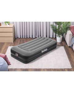 Materasso gonfiabile Singolo con Pompa Integrata Grigio e Nero 191 x 97 x 46 cm
