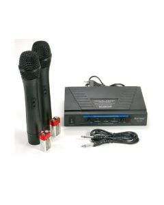 Coppia microfoni wireless professionali vhf karaoke musica stereo microfono wg