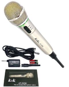 Microfono wireless AT-309 con cavo filo 2 in 1 per registrare, karaoke, cantare