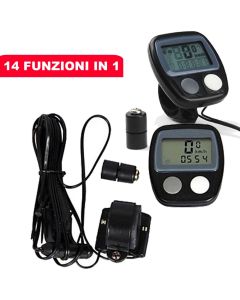 Contachilometri bici digitale tachimetro bicicletta impermeabile 14 funzioni