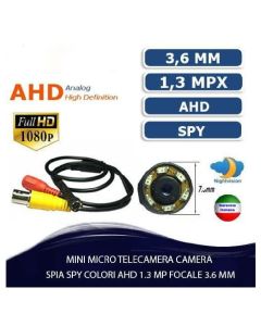 Mini Telecamera Spia Spy Camera Ahd 1.3mp Focale 3.6mm Microfono
