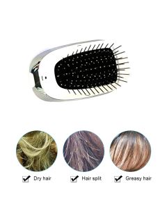 Mini spazzola capelli portatile vibrante massaggiante ioni negativi elettrica