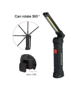 Mini torcia ricaricabile led cob magnetica snodata luce lampada lavoro meccanico