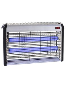 Zanzariera elettrica con 2 Lampade UV 20W Sterminatore Zanzare Mosche e insetti con vassoietto Estraibile