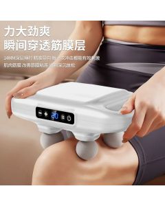 Massaggiatore Portatile a 4 Teste con Batteria Ricaricabile - Rilassamento Muscolare Profondo per Tutto il Corpo, Display LED Intelligente, 6 Modalità e 20 Livelli di Intensità 
