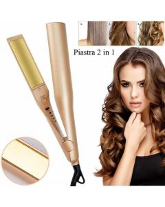 Piastra per Capelli 2 in 1 Lisciante Arricciacapelli Onde Ferro Ricci QL-105