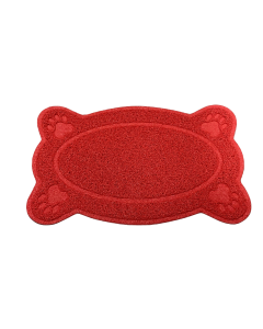 Tappetino antiscivolo animali igienico lettiera cane gatti 38 x 58 forma osso Rosso