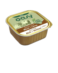Oasy Delizioso Patè Ricco di cervo  cibo umido per cani adulti  150g