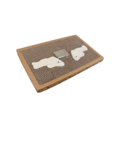 Tappeto Tiragraffi Gatti in cartone profumato  con simpatiche forme di pesci- Gioco Stuoia Cura Artigli in cartone profumato 38x24.5x4cm - Protezione Divani