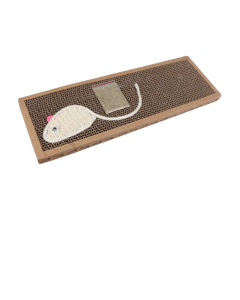 Tiragraffi per  Gatti in cartone profumato  con simpatica forma di topolino- Gioco Stuoia Cura Artigli  38x12.5x1,8cm - Protezione Divani