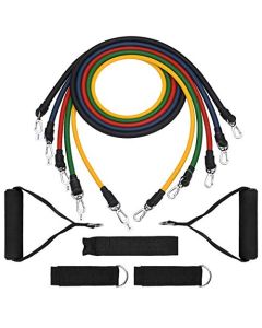 Elastici Fitness Set Fasce di Resistenza 5 Bande Elastiche Bicipiti Elastici da Pilates Elastico Fitness Estensori Pettorali Lattice Allenamento Casa