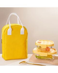 Set di Contenitori Ermetici in Vetro Borosilicato - 2 Pezzi, Resistenti al Calore, con Sacchetto in Stoffa