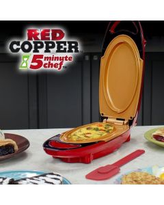Red copper padella antiaderente omelette pasti veloci pentola cibo 5 minuti chef