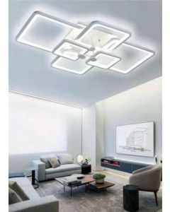 Lampadario da Soffitto a Led Moderno plafoniera da 70 watt con 6 quadrati Bianco Naturale 4000K