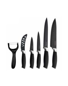 Royalty Line RL-BLK5-W; Set di coltelli 5 pezzi e pelapatate - Coltelli cucina chef casa