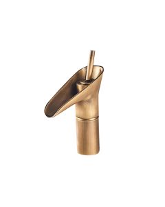 DR T2021 Rubinetto miscelatore in ottone  vintage da bagno  con canna bassa e becco a cascata 