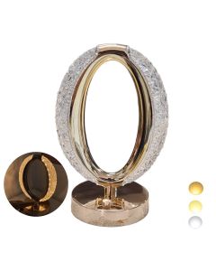 Lampada tavolo led ricaricabile ovale tipo cristallo atmosfera diamante touch