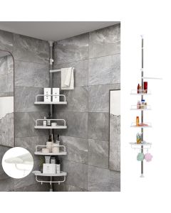 Scaffale Angolare da Bagno Telescopico Salvaspazio Regolabile