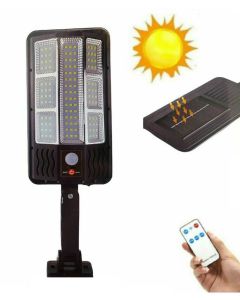 Faro lampione stradale pannello solare con sensore telecomando 117led smd ta146