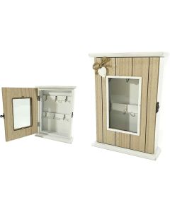 Cassetta portachiavi da parete in legno porta chiavi 6 posti shabby con chiusura