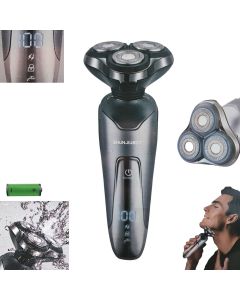 Rasoio elettrico barba shaver professionale 3 lame rotanti display led sj-j432